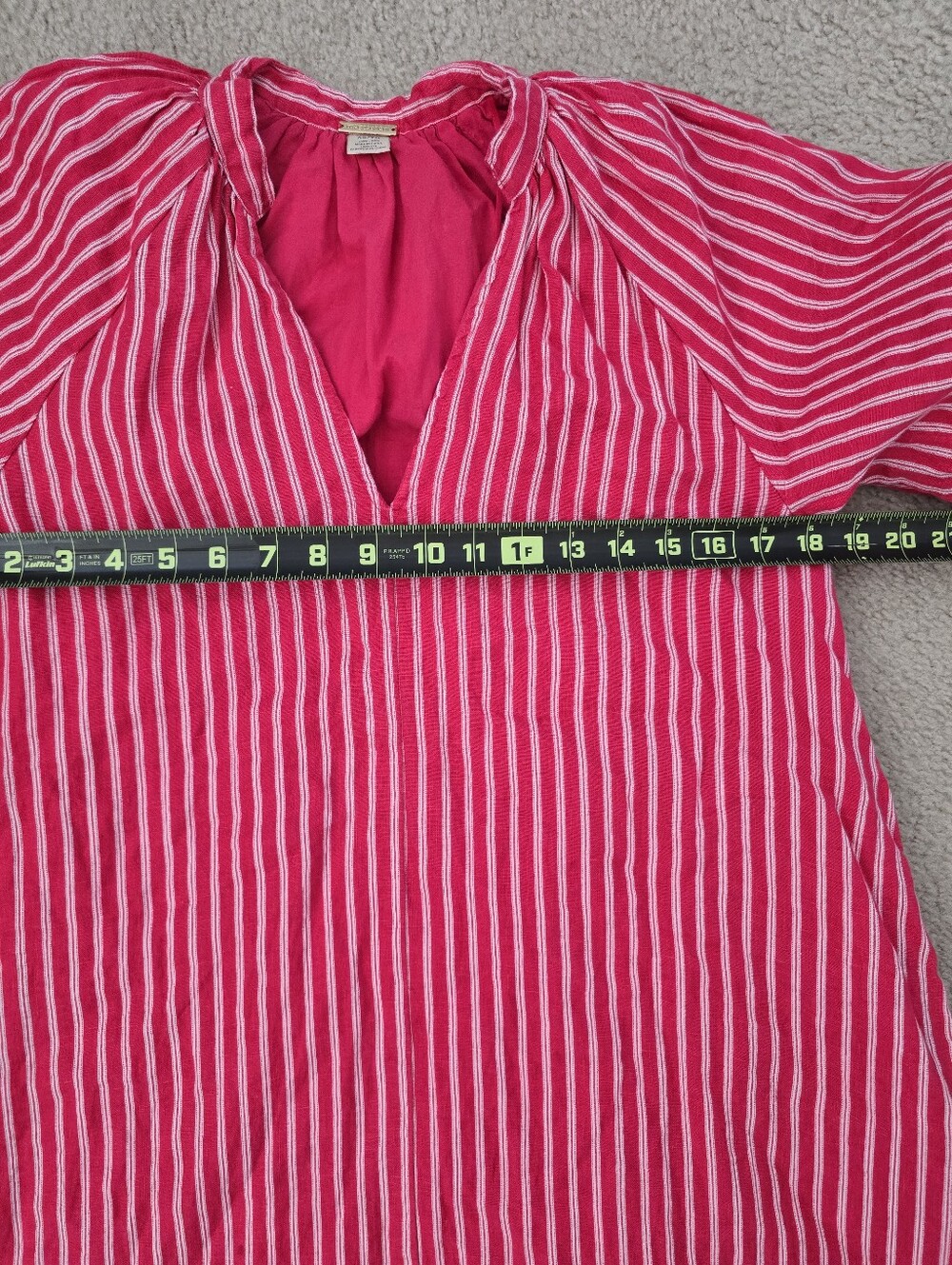 Magaschoni Red and White Striped Dress, linen, XS - Picture 8 of 9